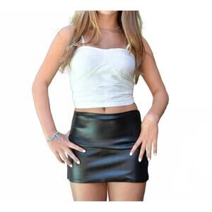 NEW THEME serena sweetheart taffeta top in white